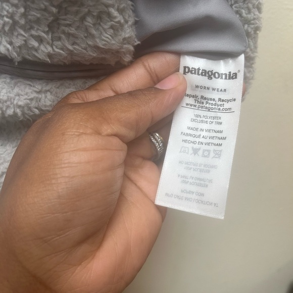 Patagonia Women's Los Gatos Fleece Vest XS Drifter Grey sherpa fuzzy full zip - Picture 3 of 5